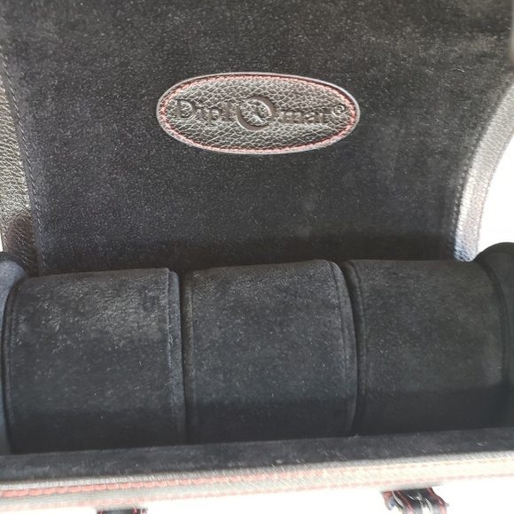 Diplomat black leather watch case suede interior - Picture 4 of 5